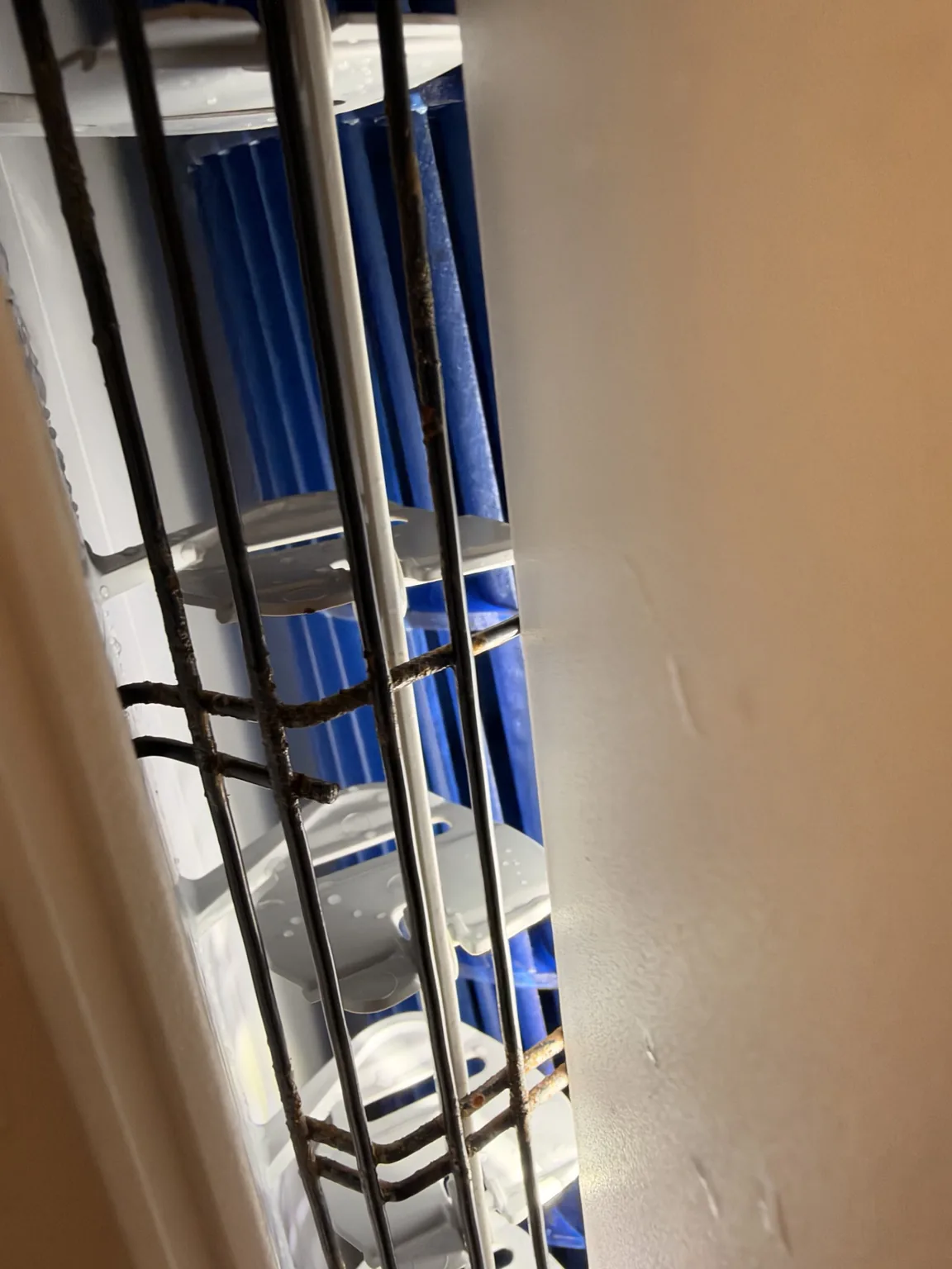 Close-up of mini-split louvers and outlet
